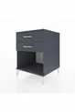 Table de chevet Kronos à 2 tiroirs Anthracite-Anthracite
