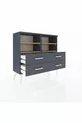 Commode Arges 4 étagères 4 tiroirs Anthracite-Sapin/Anthracite