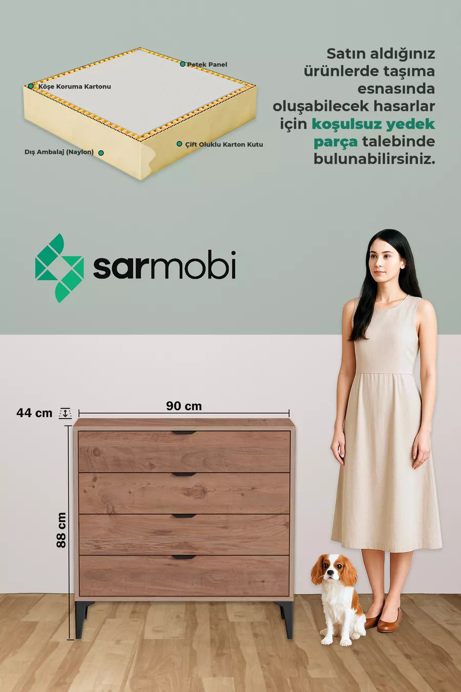 Commode Arden à 4 tiroirs