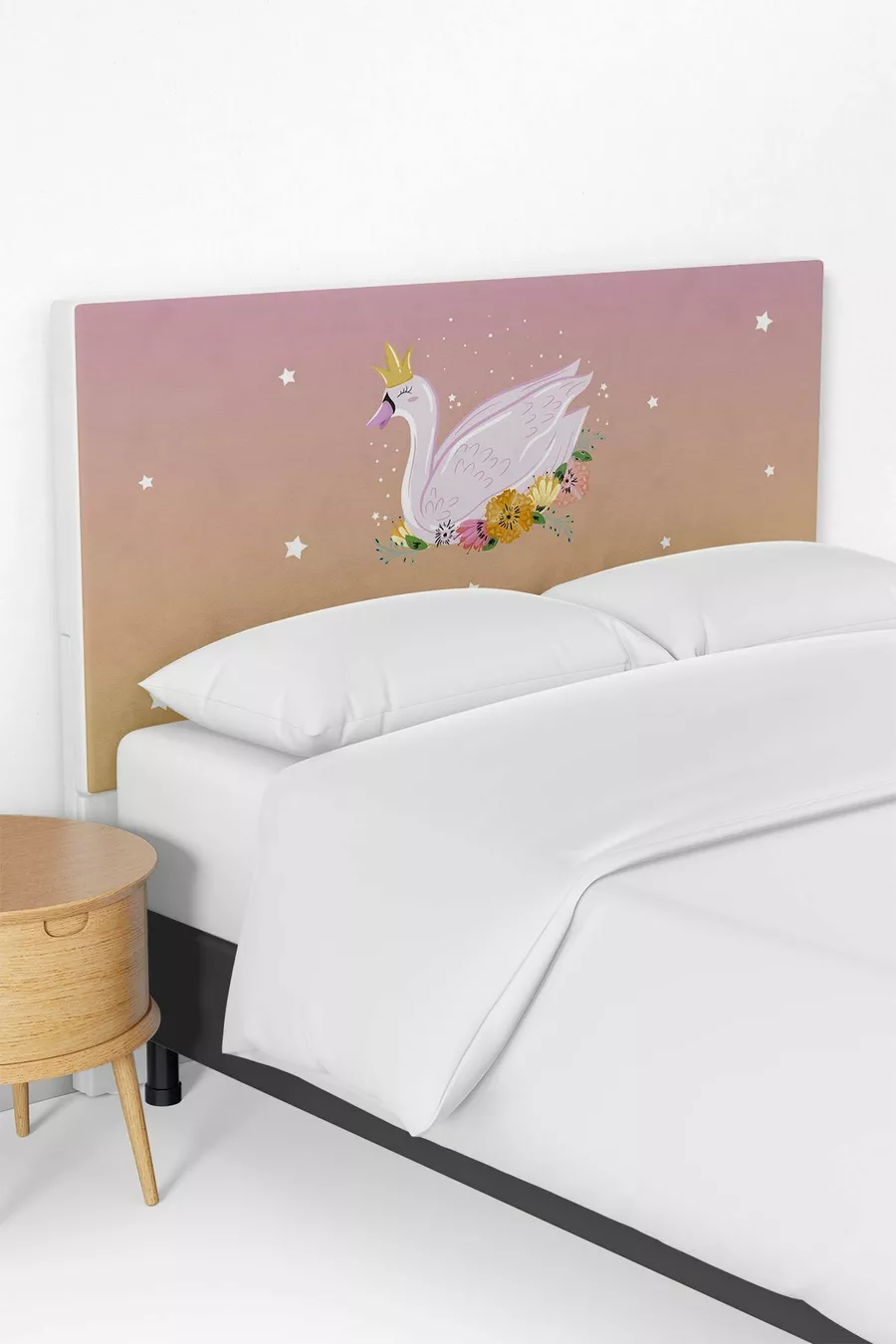 Housse de tête de lit avec motif cygne réversible