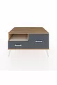 Commode Kronos à une étagère et 2 tiroirs Pin-Pierres d'ardoise/Anthracite