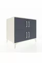 Commode Kronos 3 étagères 4 portes Pierre de Lune-Anthracite