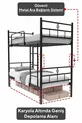 Koza Ranza Lits Superposés en Métal Noir Compatibles avec Matelas, Séparables