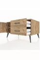 Commode Kronos avec une étagère, 2 tiroirs et une porte, pin sur pin