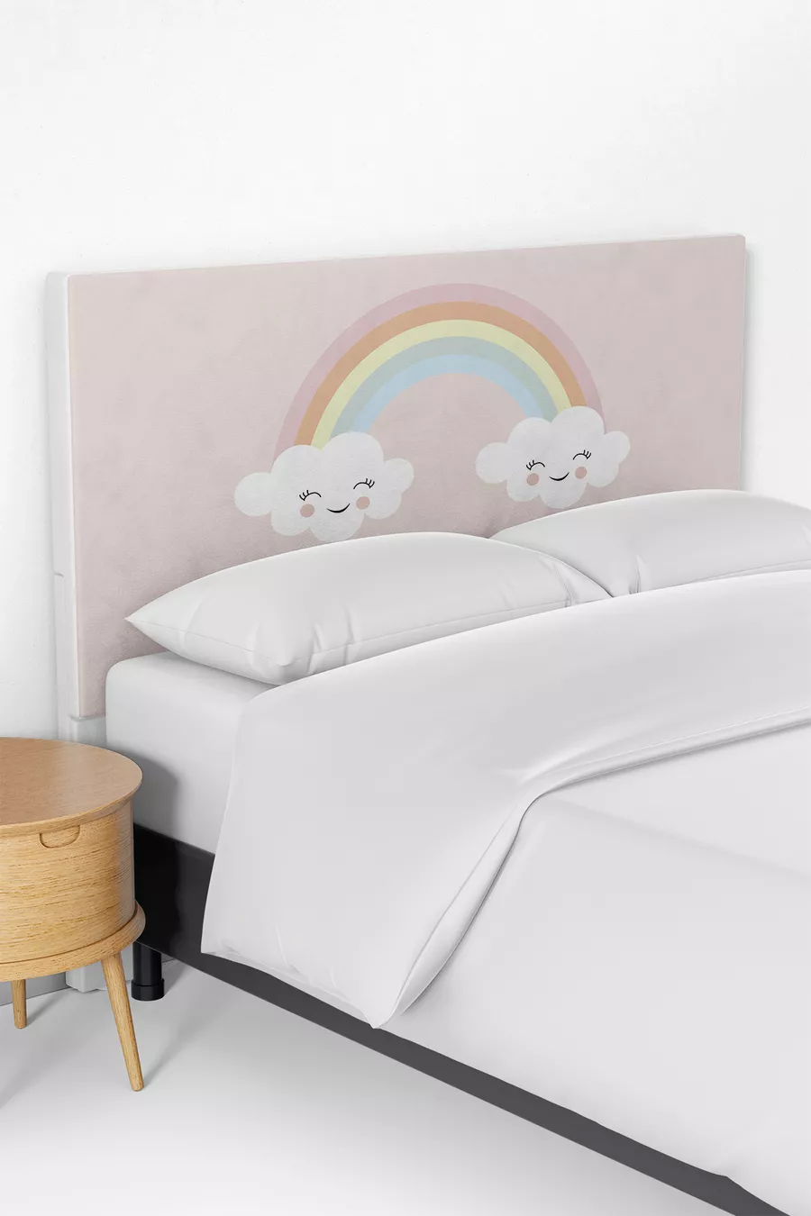 Housse de tête de lit pour enfant avec motif arc-en-ciel et nuage mignon