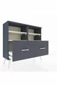 Commode Arges 4 étagères 2 tiroirs Anthracite-Silex/Anthracite