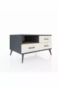 Commode Kronos à une étagère et 3 tiroirs Anthracite-Sapin/Mer de pierre