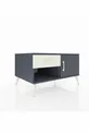 Commode Kronos avec une seule étagère, un tiroir et une porte, Anthracite-Anthracite/Gris pierre