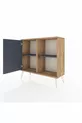 Commode Arges à 2 étagères avec 1 porte, pin-anthracite