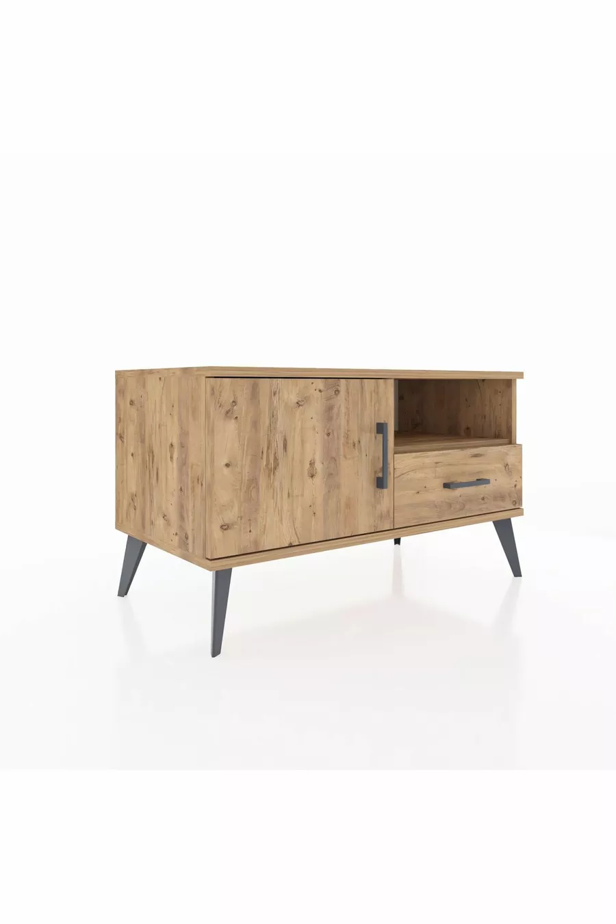 Commode Hyperion à 2 étagères, 1 tiroir, 1 porte, pin sur pin