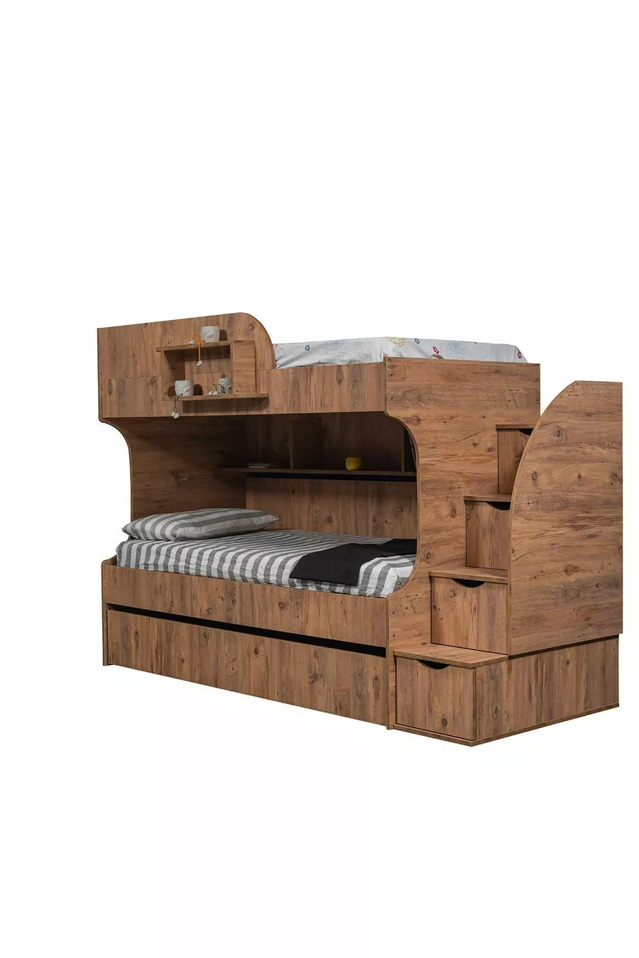 Lits superposés, Lit superposé Aura avec tiroirs - 2 matelas confort