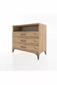 Commode Hyperion à un seul étagère et 3 tiroirs en pin-pin