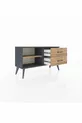 Commode Arges à une étagère et 2 tiroirs Anthracite-Pin