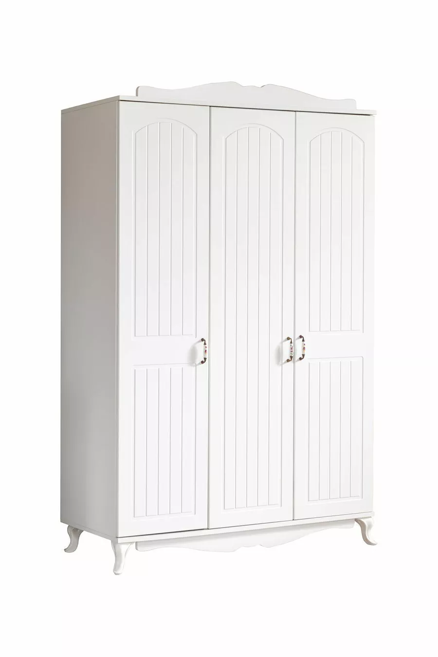 Chambre d'enfant blanche bleue - Armoire à 3 portes, Lit, Bureau, Commode