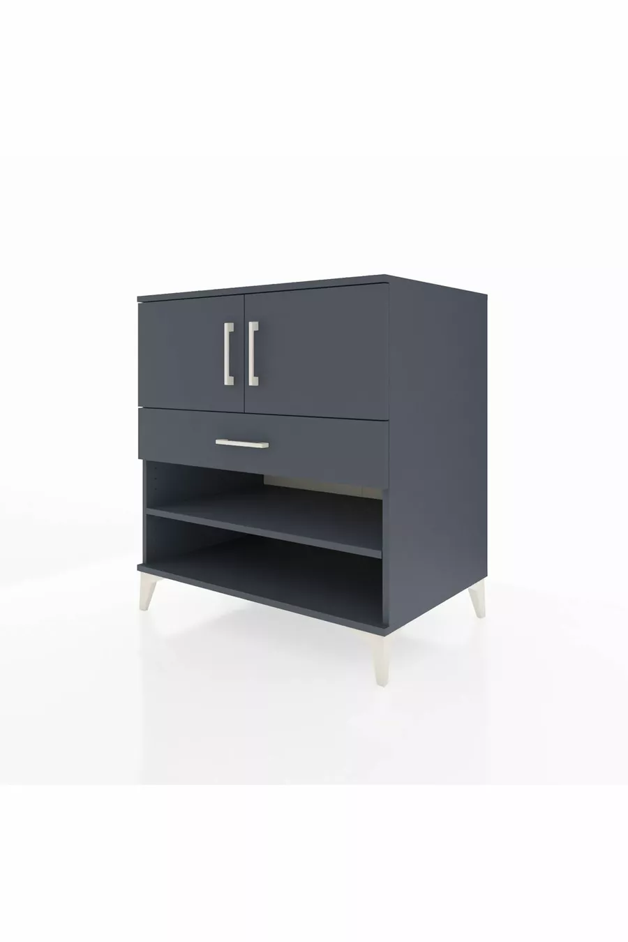 Commode Kronos avec 3 étagères, 1 tiroir et 2 portes, Anthracite-Anthracite