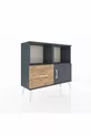Commode Arges 2 étagères, 1 tiroir, 1 porte, Anthracite/Pin