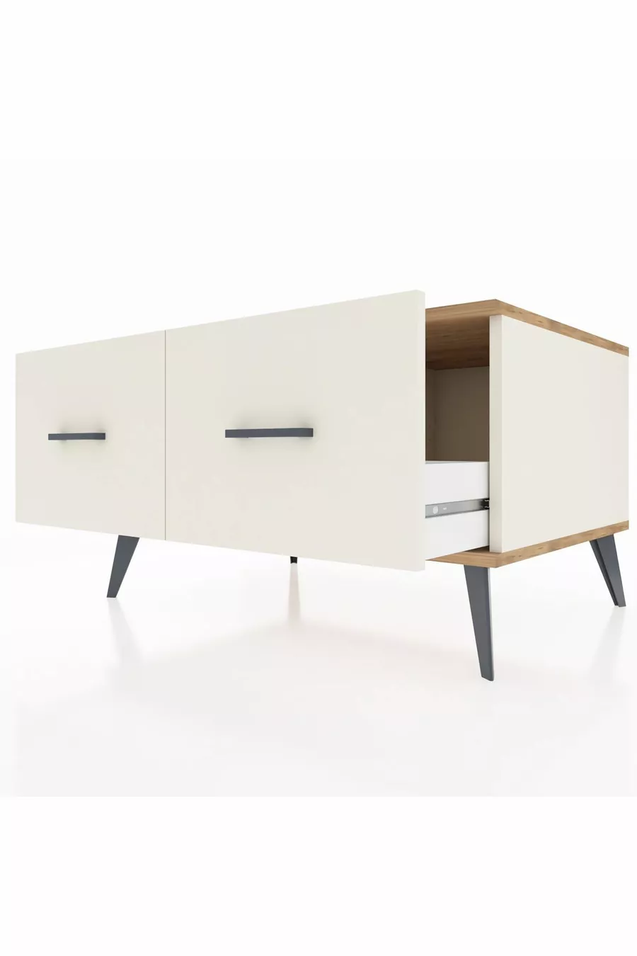 Commode Kronos 2 tiroirs Pierre de Lune-Pin/Pierre de Lune