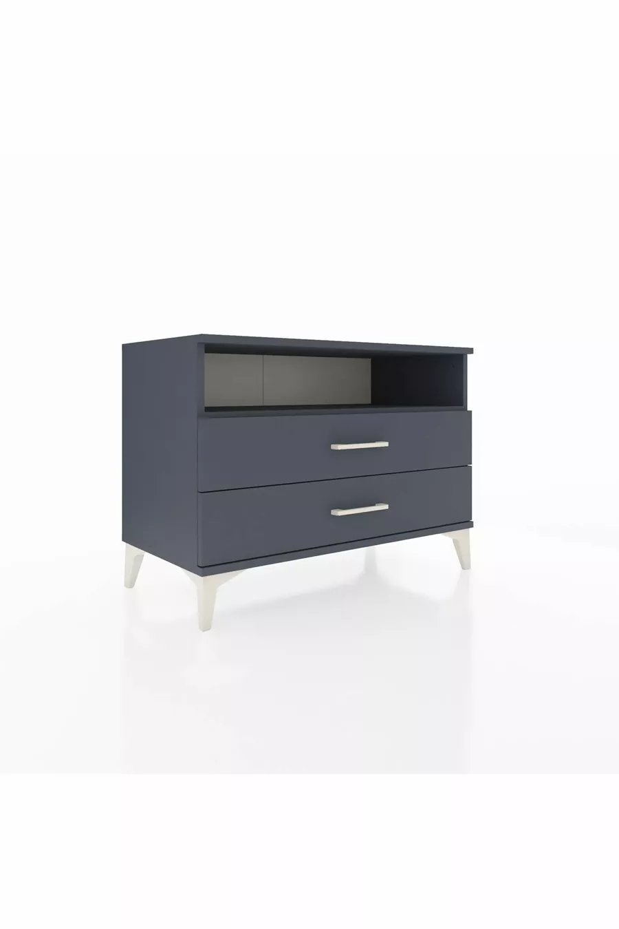 Commode Hyperion à une étagère et 2 tiroirs Anthracite-Anthracite