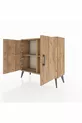 Commode Arges 2 étagères 3 portes Pin-Pin