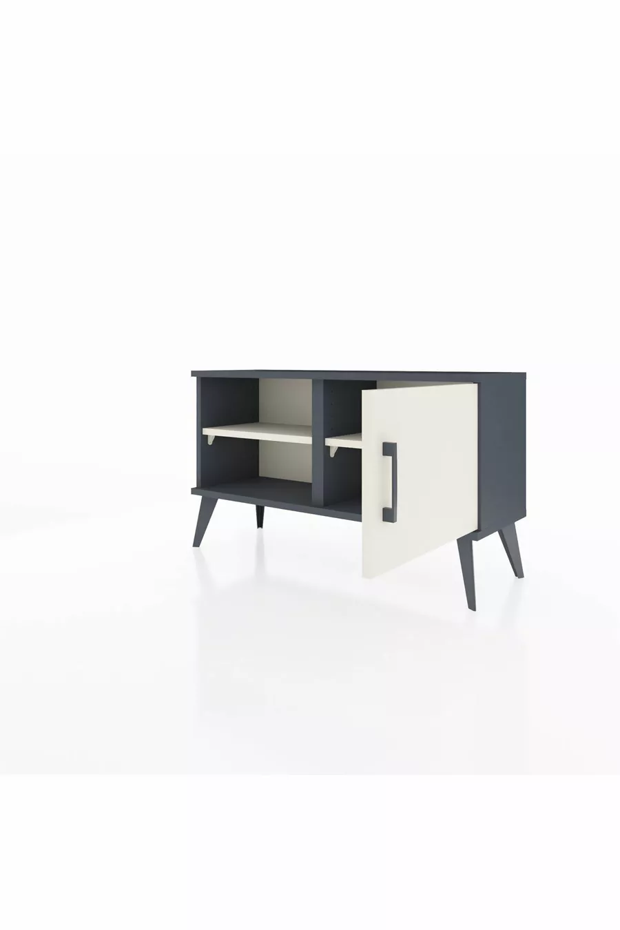 Commode Arges à 2 étagères avec 1 porte, anthracite-pierre de lune