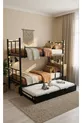 Lit superposé moderne avec étoiles, compatible avec lit, pour 3 personnes, lit superposé en métal noir
