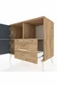 Commode Hyperion 2 étagères 1 tiroir 2 portes Pins-Anthracite/Pins
