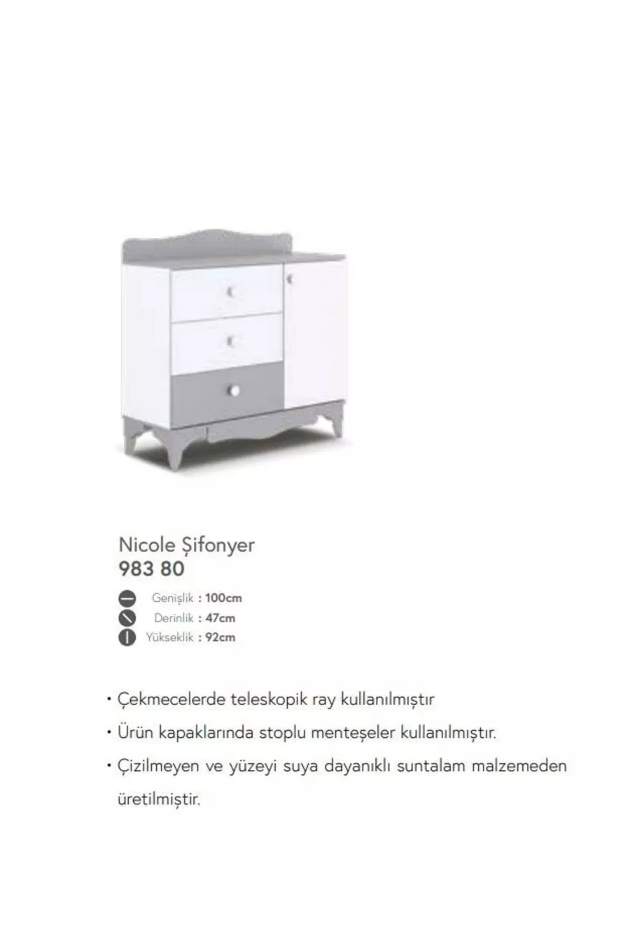Commode de chambre de bébé Nicole