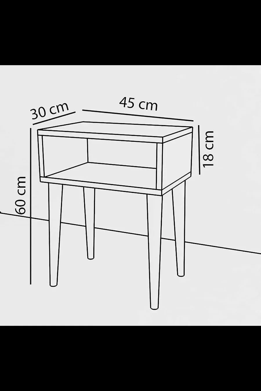 Table de chevet rétro Neptune, table de chevet modulable, table basse multifonction en chêne