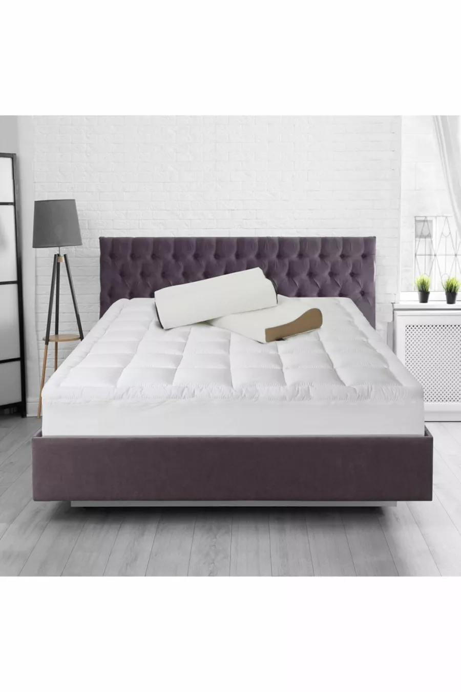 Matelas de Sommeil Sauveur de Lit Coussin de Sommeil en Micro Coton avec Housse de Oreiller à Fermeture Éclair Offerte