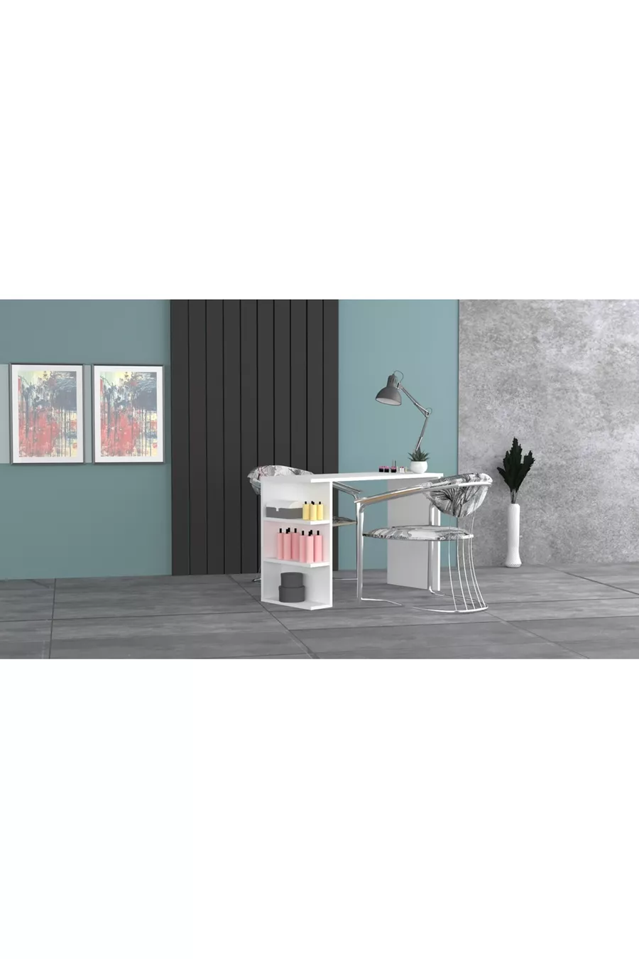 Table de manucure Nihal, table pour ongles en gel, table de maquillage