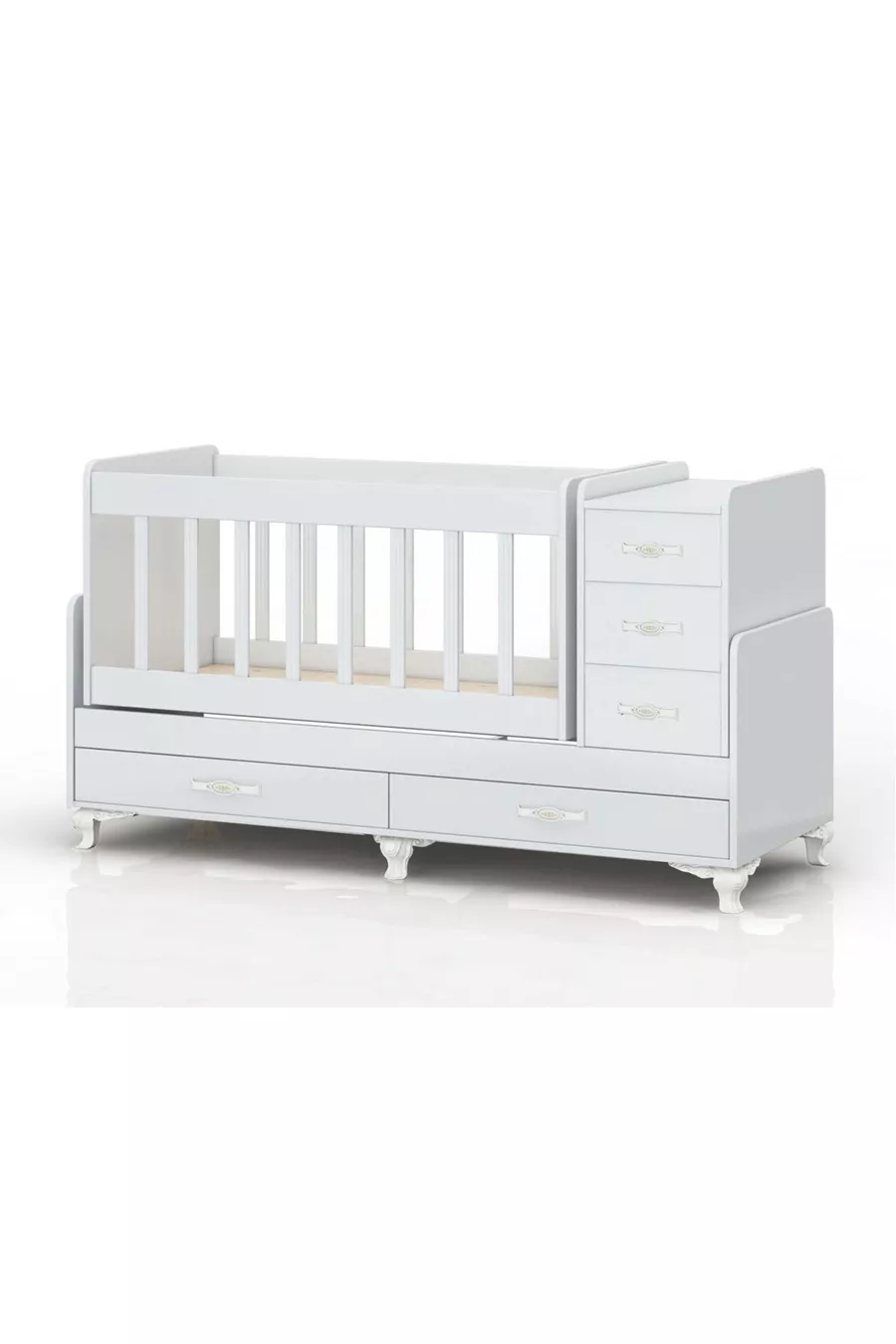 Berceau avec sommeil, lit, tête de lit en MDF, à côté de maman, avec tiroir, évolutif, pouvant devenir un lit, berceau à bascule