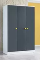 Lit superposé, Lit superposé Metris, Lit cadre de lit, Bureau, Armoire à 3 portes, 2 matelas Confort