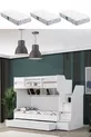 Lits superposés Ranza, courageux avec petit lit - Blanc, 3 matelas confort
