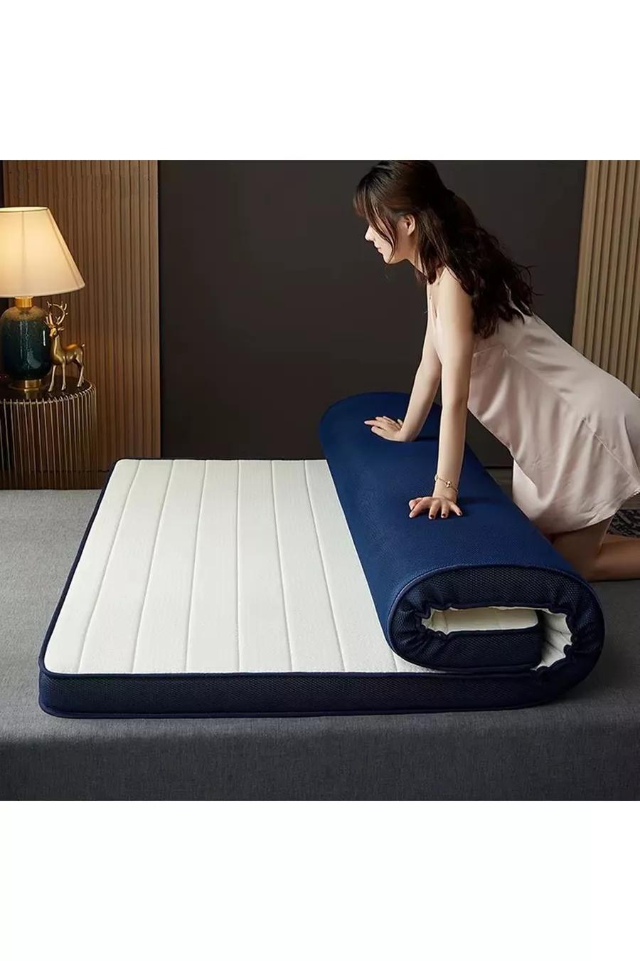 Lit fonctionnel double pliable entièrement orthopédique  cm