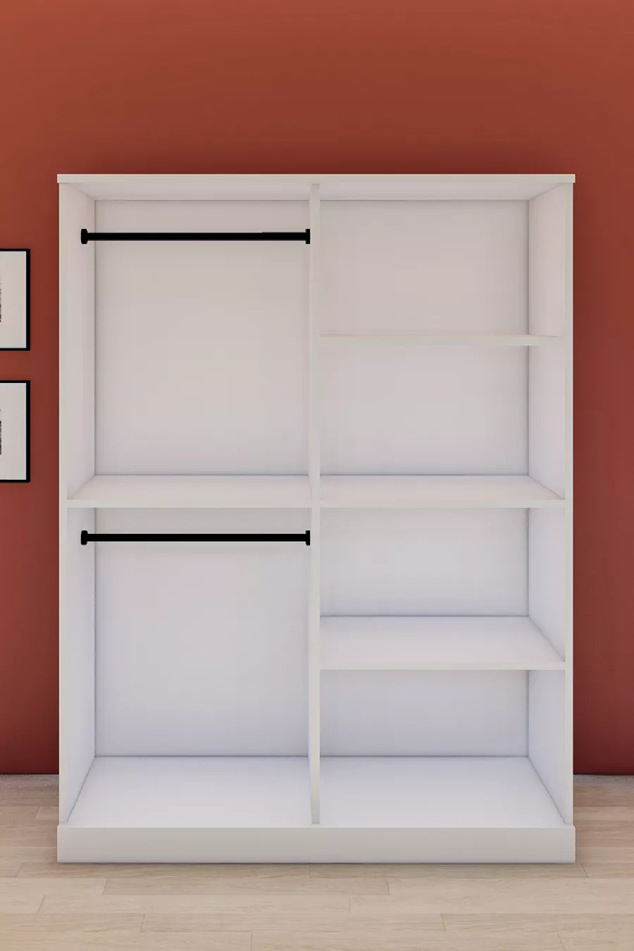 Armoire à 4 portes avec poignées à boutons