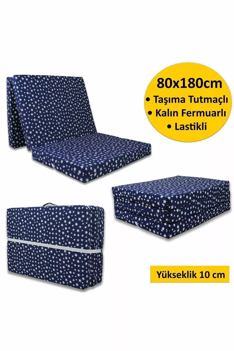 Coussin de matelas en mousse pliable cm Bleu marine Étoile