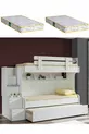 Lit superposé, Lit superposé pour bébé - Blanc 2 matelas Comfort