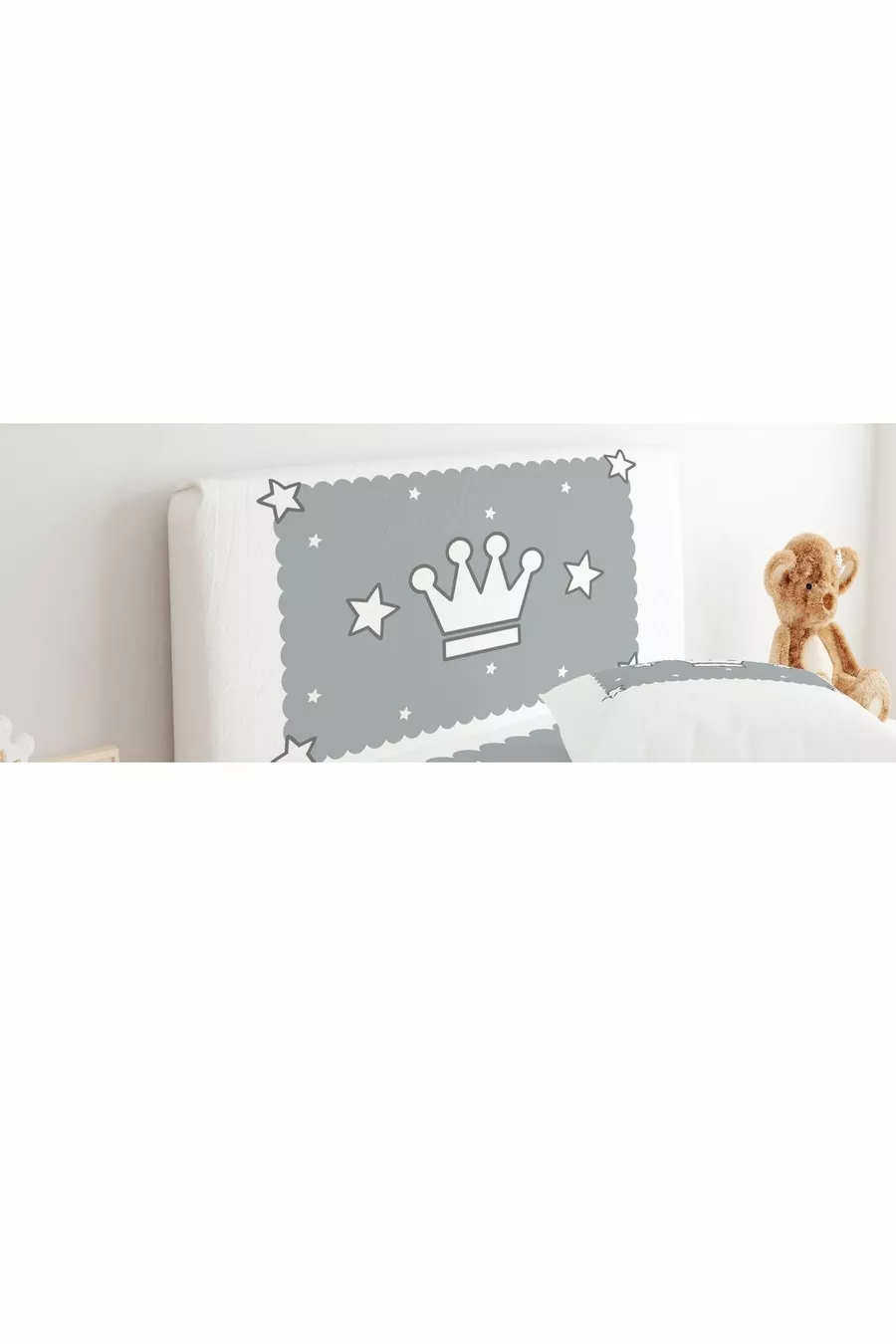 Housse de tête de lit Base Gris Fonds Couronne