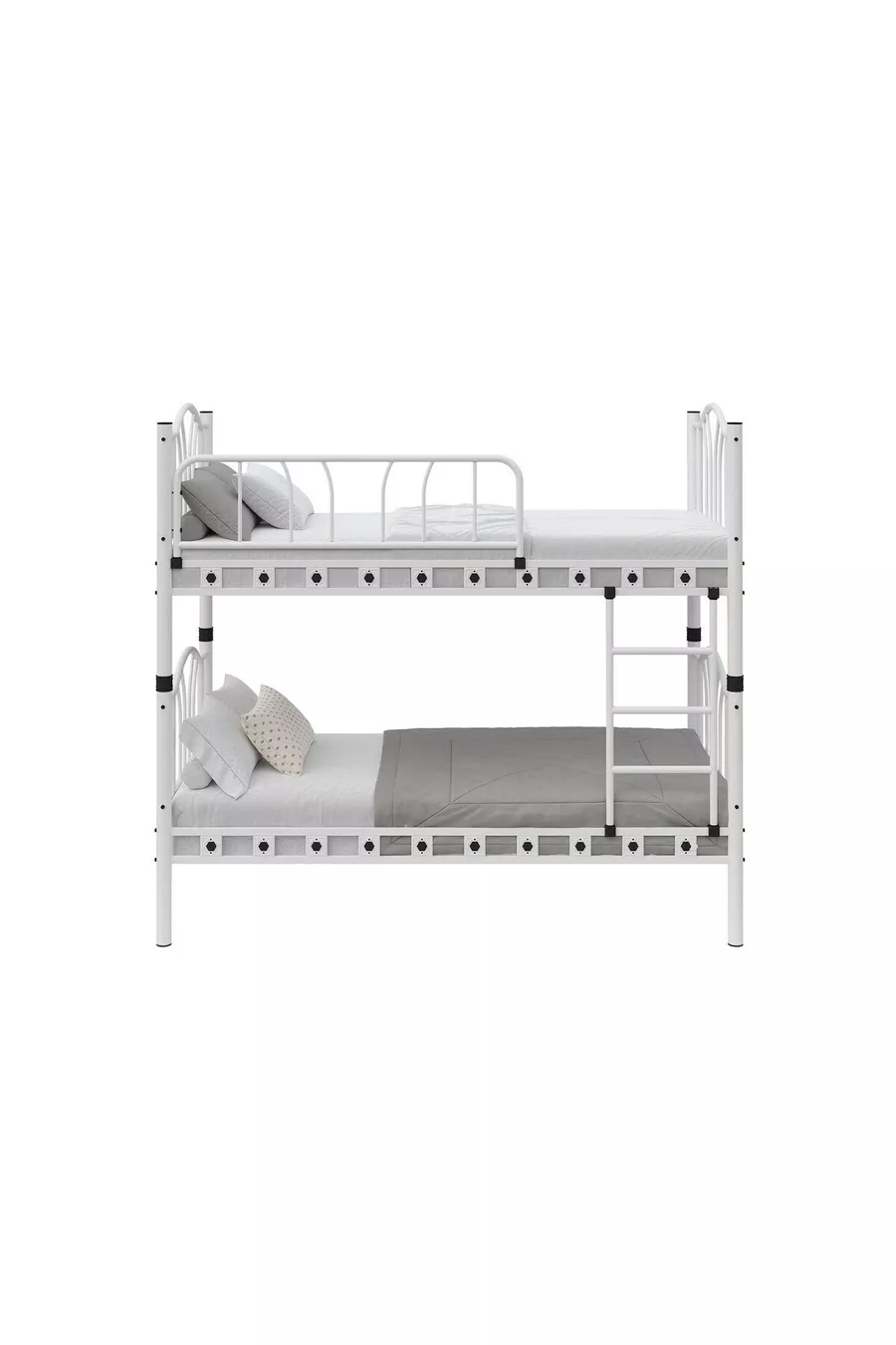 Lit Superposé et Lit Simple en Métal pour Enfants Bella Chambre d'Enfant Blanc