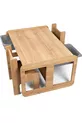 Table enfant pour 2 personnes – MDF Noyer - Gris avec tiroir