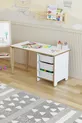 Table pour enfants Cm avec 3 paniers, table de travail pour enfants, table d'activités effaçable