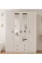 Armoire Estelya Country à 4 portes et 2 tiroirs