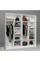 Armoire à vêtements Lucas 4 portes  étagères - Blanc mat