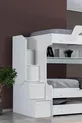 Lits superposés, Lit superposé avec tiroirs Inci - Blanc 2 matelas Confort