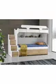 Samara Ranza - Lits superposés avec 3 lits - lits avec petit lit - blanc brillant-noyer Sonoma