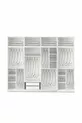 Armoire Blanche en MDF Complète avec 8 Portes et Étagères, Montage Gratuit