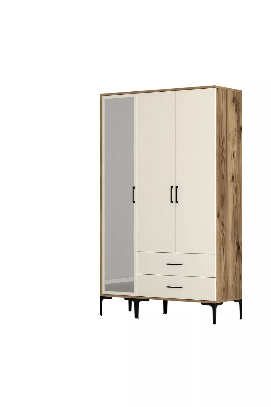 Armoire à trois portes Kumsal Rt - Crème