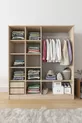 Armoire coulissante  Zambak avec étagères multiples, tiroirs et penderie, gris anthracite