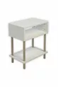 Table de chevet moderne à 2 étagères pour chambre à coucher, organisateur de chevet sur pieds en bois - Blanc