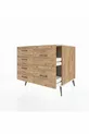 Commode Kronos 6 tiroirs Pin-Pierre d'ardoise/Pin